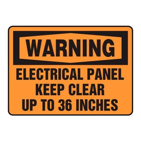 Accuform Warning Sign, Electrical Panel Keep Clear Up To 36 Inches, 10inW X 7inH, Plastic
